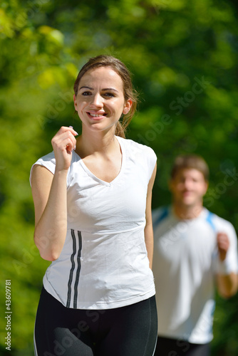 Young couple jogging