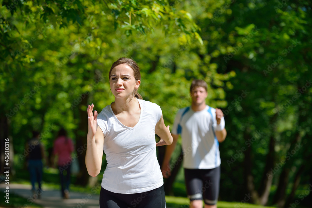 Young couple jogging