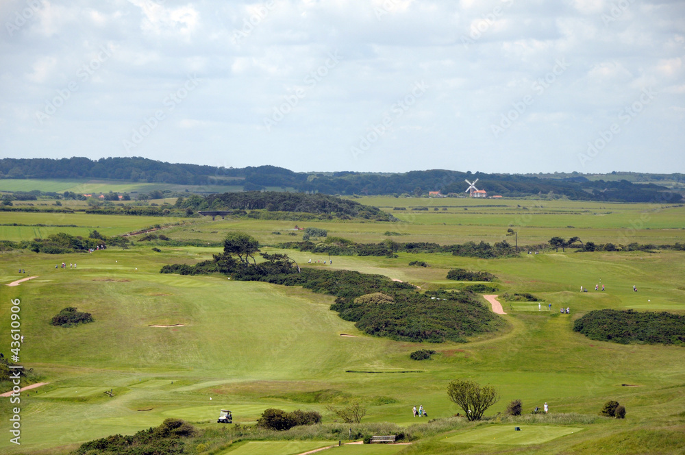 View over golf course to sea, Sheringham, North Norfolk