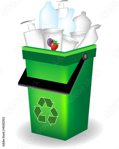 Bidone verde - riciclaggio plastica