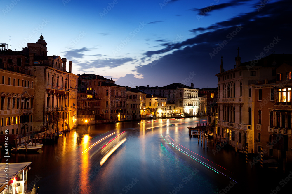 Grand Canal in Venice, Italy at sunset