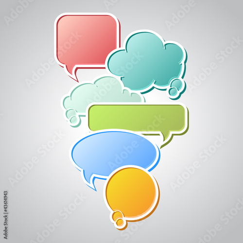 Collection of colorful speech bubbles and dialog balloons