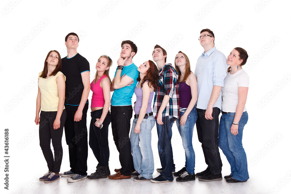 Fototapeta premium Group of thoughtful teenager