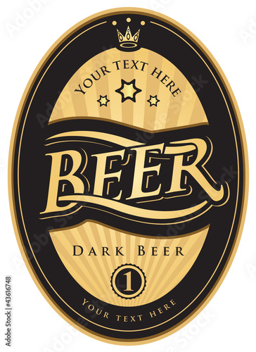 labels for the beer in the black gold color