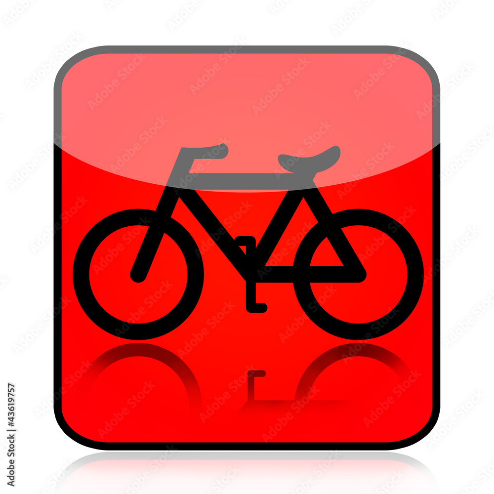 Bicycle red sign isolated on white background Bicycle red sign isolated on white background