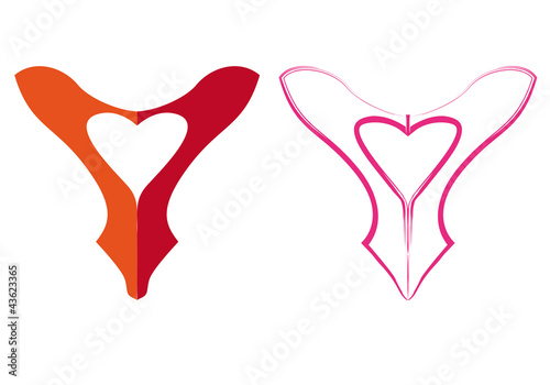 red shoe heart, vector