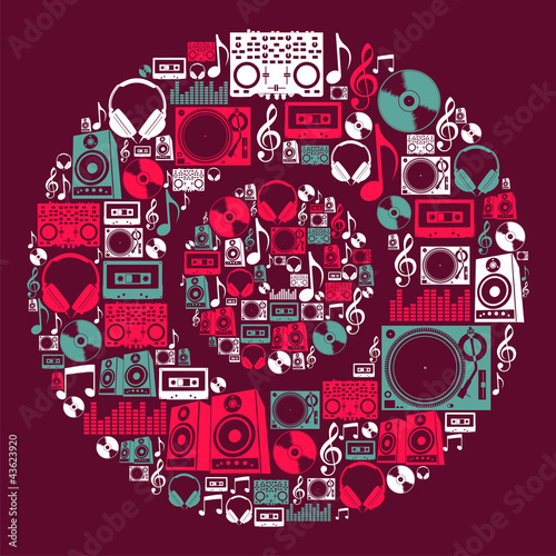 Dj Music icons disc
