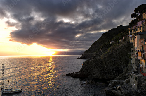 Sunset over the 13th century village of Riomaggiore. © Kingsman
