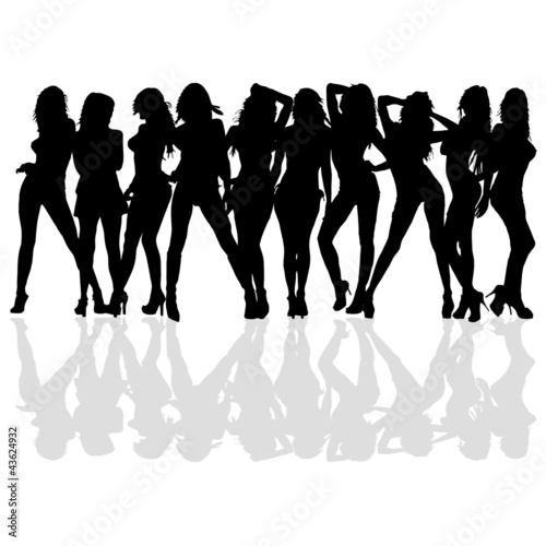 sexy and beauty girl vector silhouette