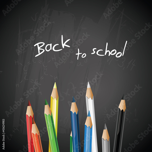 School blackboard with pencils - vector background