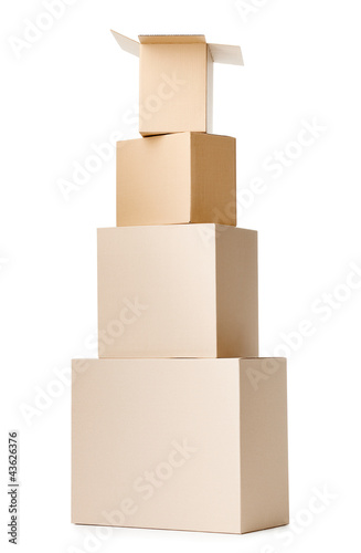 Set of containers, isolated, white background