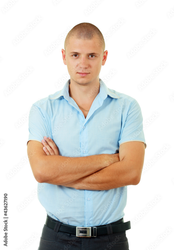 bold young man standing bold young man standing