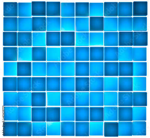 Translucent blue cubes lit from behind