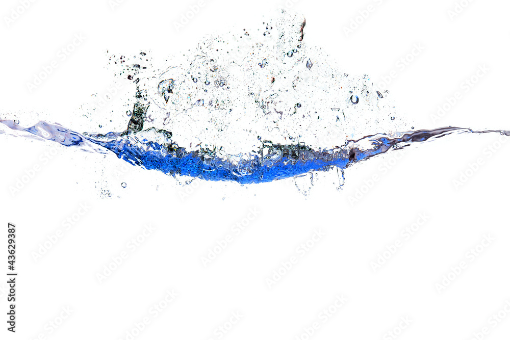Splash of water of psychedelic blue colors on a white background Splash of water of psychedelic blue colors on a white background