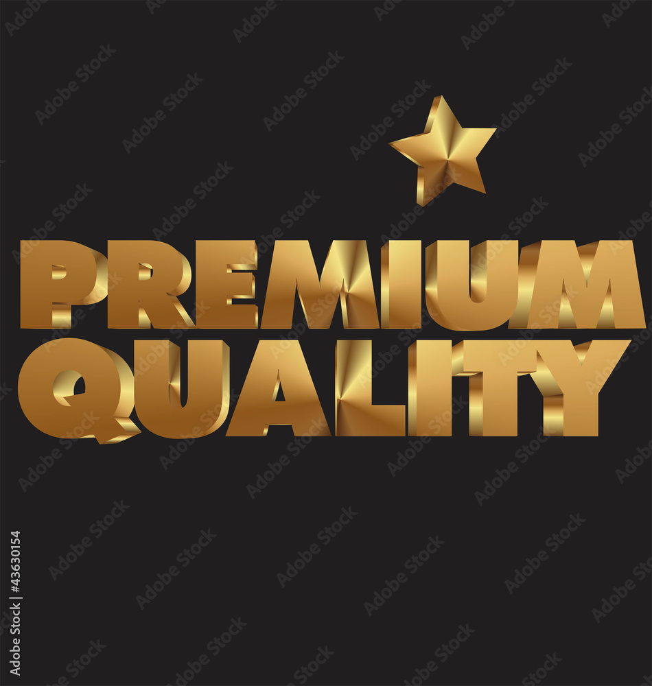 Premium quality 3d golden text