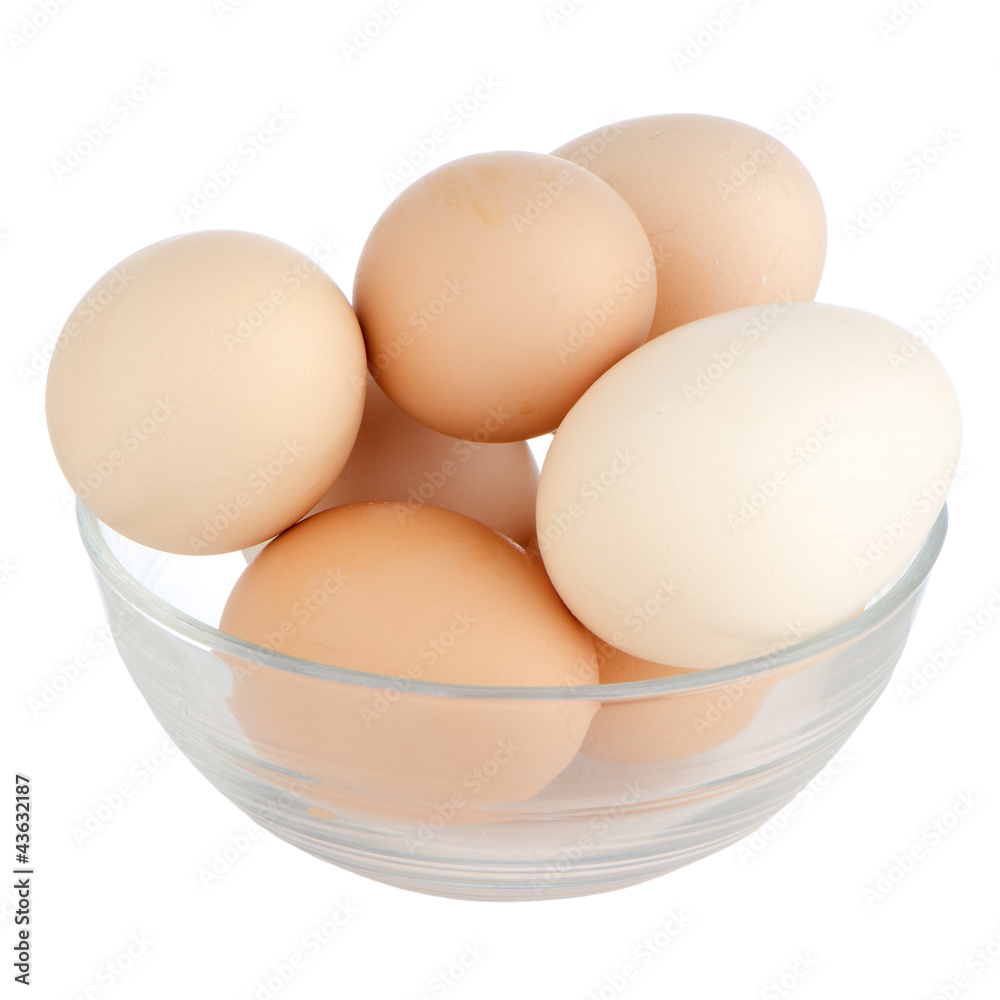 Eggs in glass bowl Eggs in glass bowl