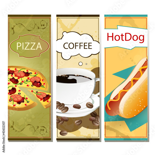 Vector Food and Coffee Template Banner