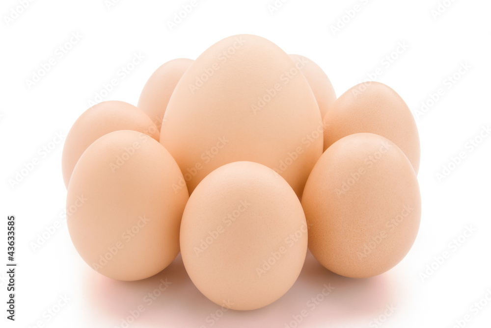 big egg surrounded by small eggs with clipping path big egg surrounded by small eggs with clipping path
