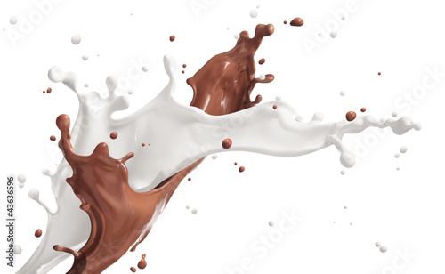 splash of milk and chocolate