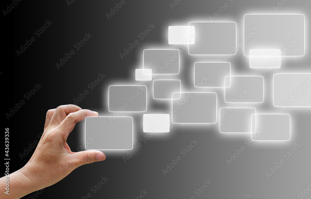 Businessman holding touchscreen Businessman holding touchscreen