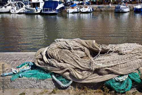 fishing nets in the harbor