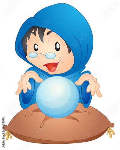 a woman with magic globe