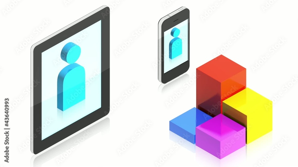 tablet pc and phone with bars