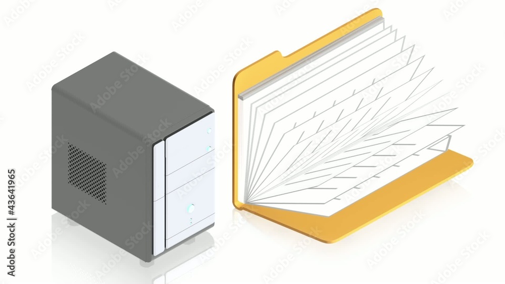 Server with folder animtaion Server with folder animtaion