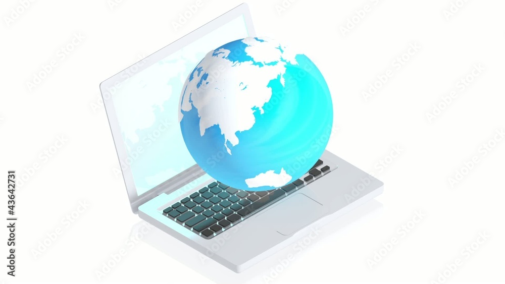 laptop Animtion with earth