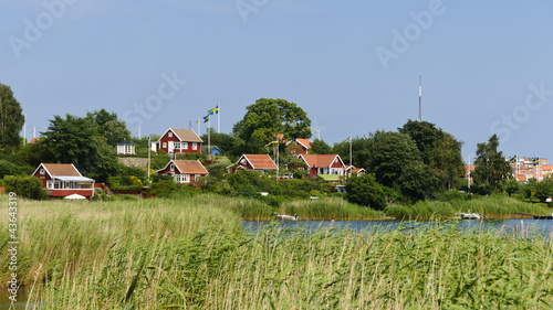 Red cottages in Brändaholm , Sweden