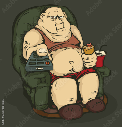 Fat man with a remote control