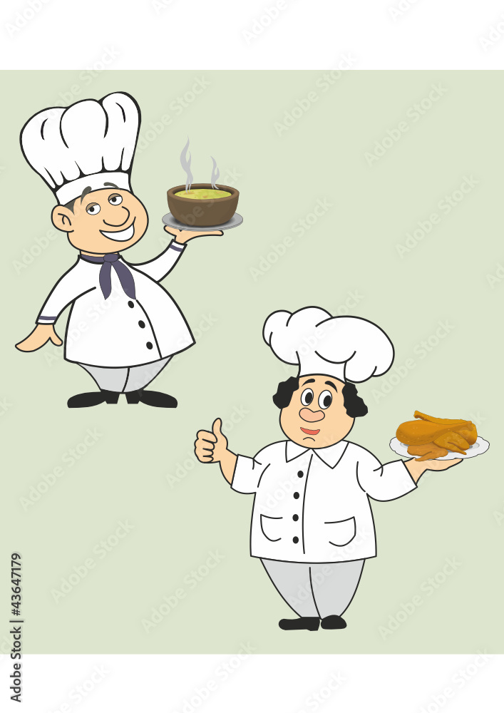 vector illustration of funny chefs