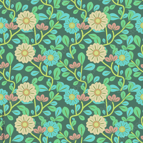 Wallpaper Mural Retro ornamental floral pattern Torontodigital.ca