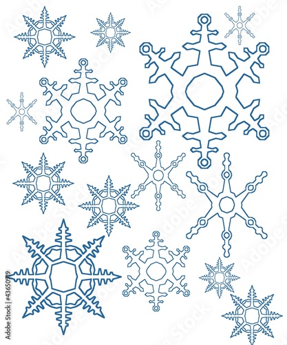 different snowflakes mix background