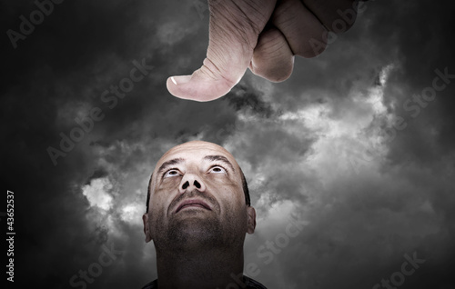 Photography Burnout concept - man under pressure