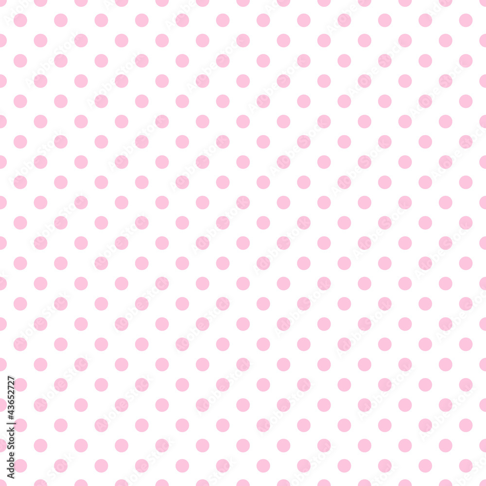 Pale Pink Polka Dots on White
