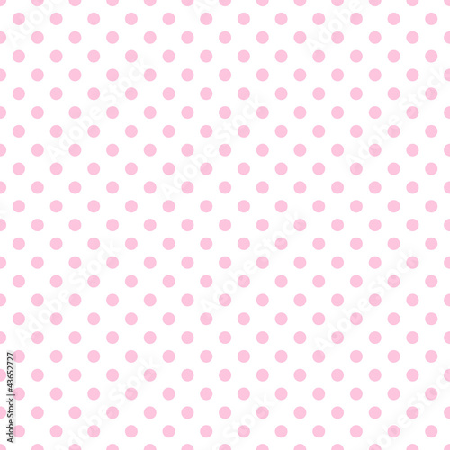 Pale Pink Polka Dots on White