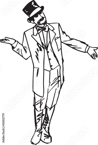 sketch the magician waved his hand in greeting to the side. Vect