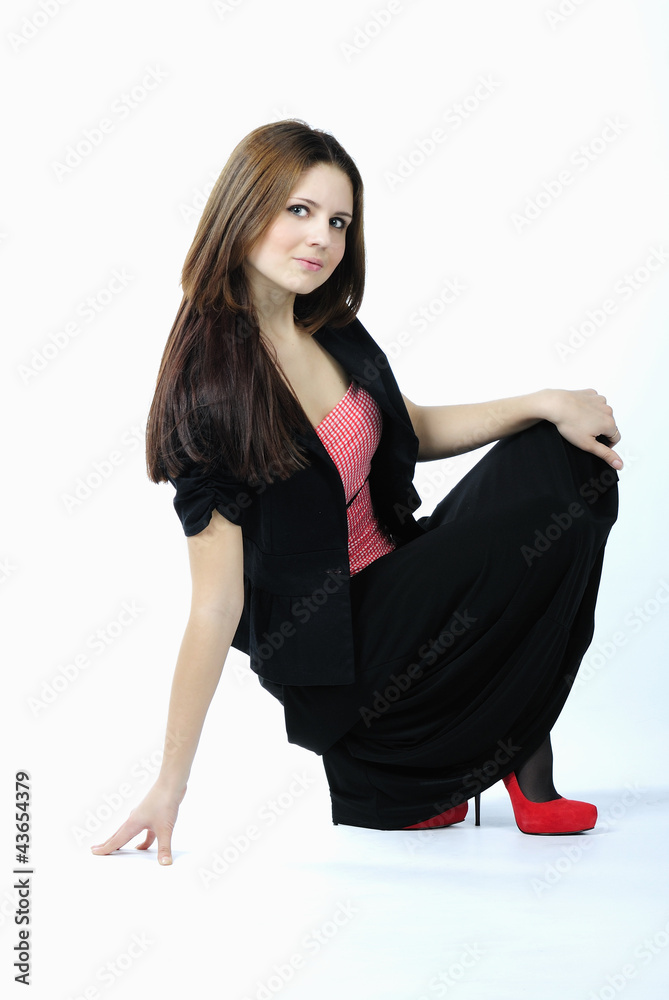 beautiful girl on white background beautiful girl on white background