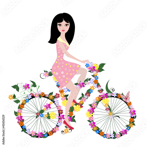 flower girl on bike