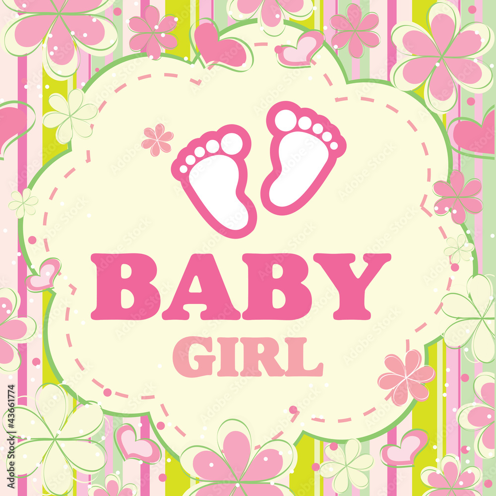 Vector background for a baby girl