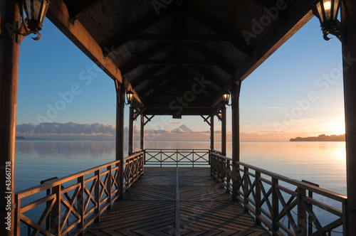 Pier at Llanquihue lake, Frutillar (Chile) photo