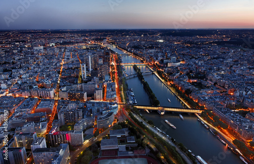 Aerial View of Paris at the Sunset photo