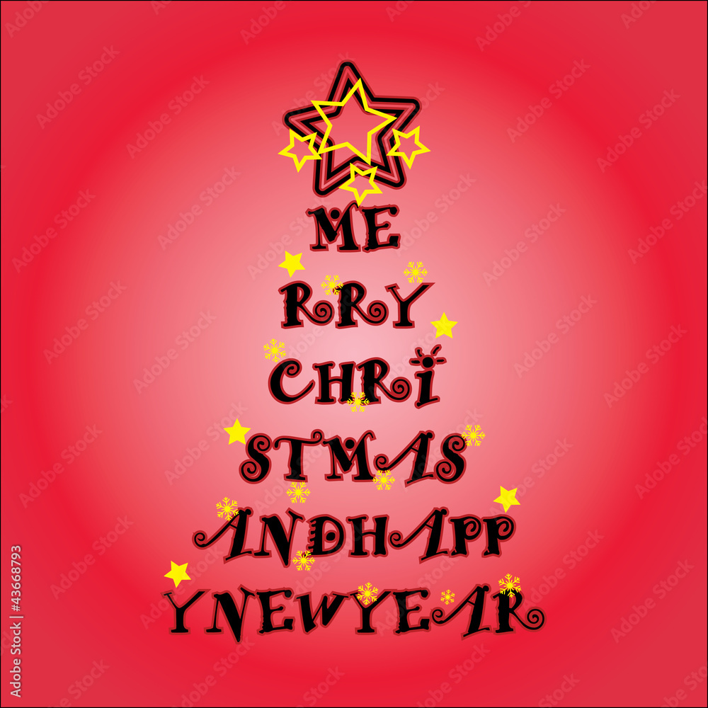 christmas tree from text - illustration christmas tree from text - illustration