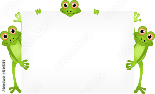 frog with blank sign