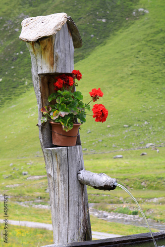 Gartendeko auf einer Bergalm in Südtirol