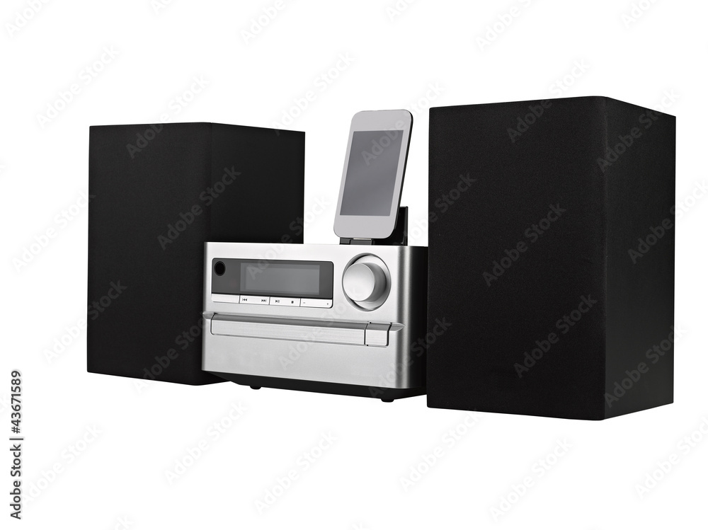 Obraz premium digital usb, cd player and mp3 against the white background