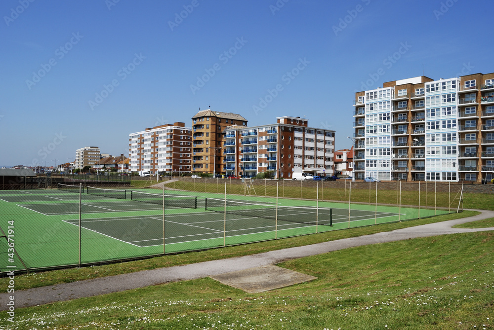 Tennis Courts on Hove seafront. England
