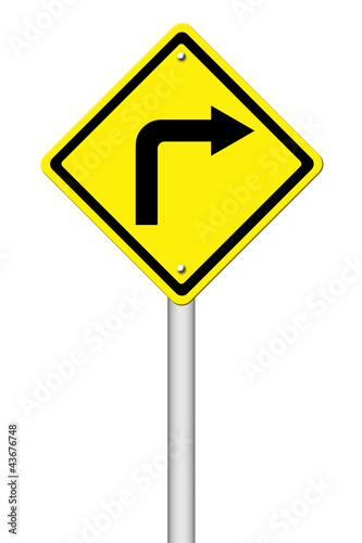 Road Sign - Right Turn Warning