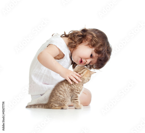 Funny child girl playing wi...